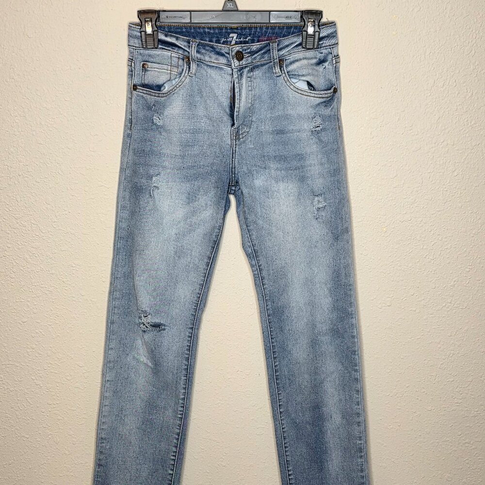 7 For All Mankind (Women's or Juniors) Slimmy Distressed Jeans, Size 28"x29"